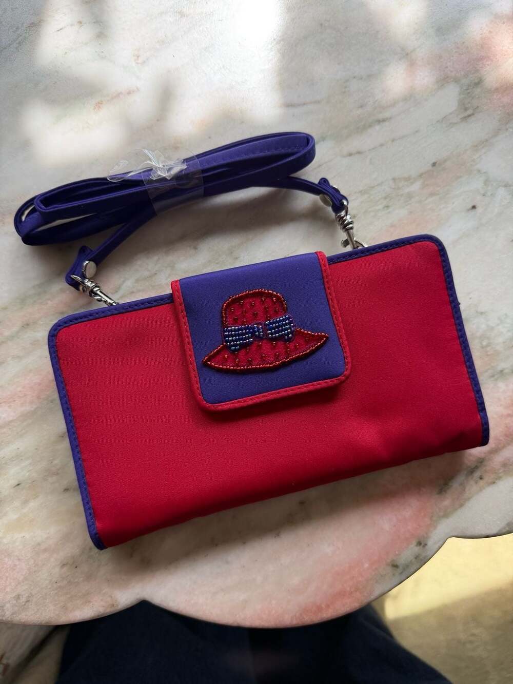 Red Hat Society Wallet Avon Red And Purple With Crossbody Strap